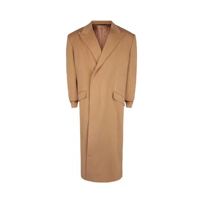 Pre-owned Givenchy Wool Blend Long Coat 'beige Camel' | Tan | Men's Size 52 In Brown