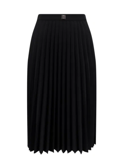 GIVENCHY WOOL BLEND PLEATED SKIRT