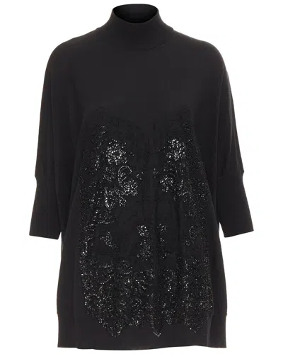 Pre-owned Givenchy Wool Blend Sequin Lace Turtleneck Tunic, Size Int M (authentic Pre-  Loved)