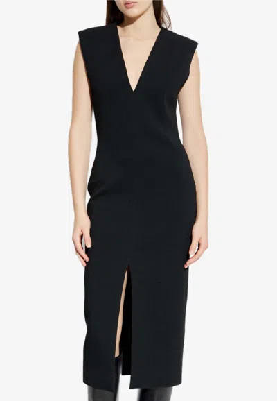 Givenchy Wool-blend Sleeveless Midi Dress In Black