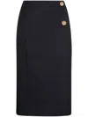 Givenchy Wool-blend Straight Skirt In Blue