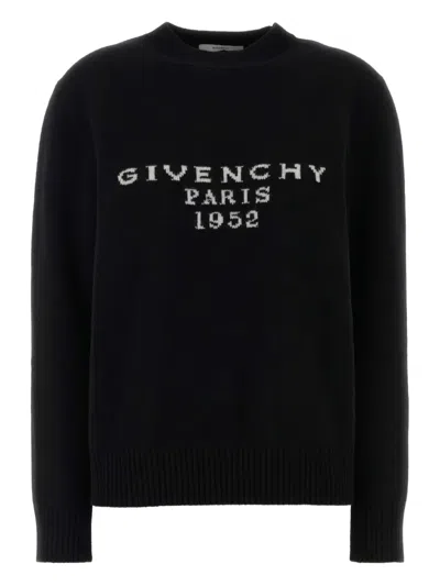 Givenchy Womens Black Brand-intarsia Round-neck Wool And Cashmere Sweater