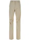 Givenchy Front-pleated Pants With Cut Out Detailing In Neutrals