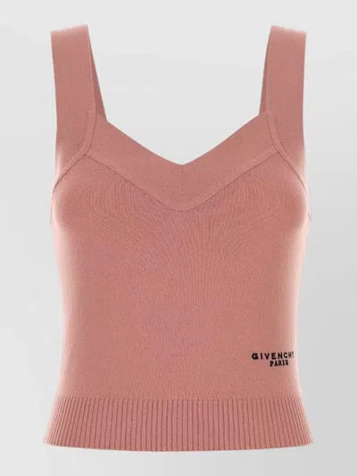 Givenchy Wool Blend Tank Top V Neckline In Pink