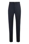 Givenchy Mens Satin-panel Flared Wool-blend Trousers Navy In Blue