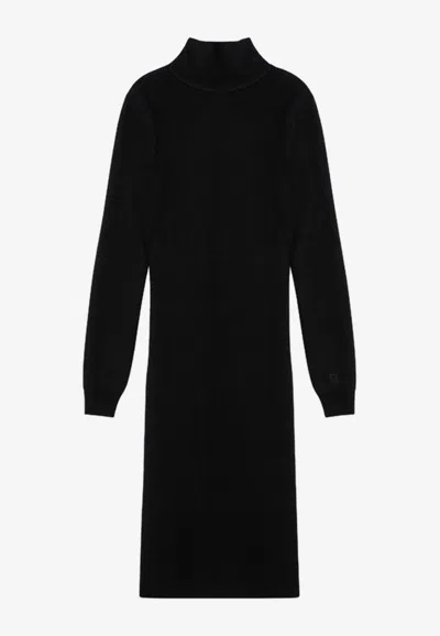 GIVENCHY WOOL-BLEND TURTLENECK MIDI DRESS