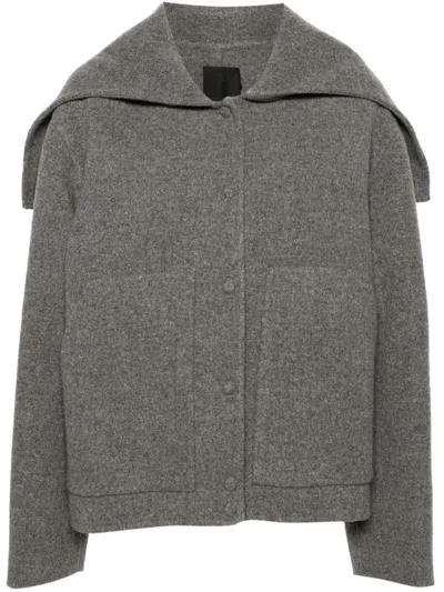 Givenchy Double Face Hooded Jacket In Gray