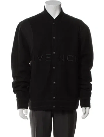 Pre-owned Givenchy Wool Bomber Jacket In Black