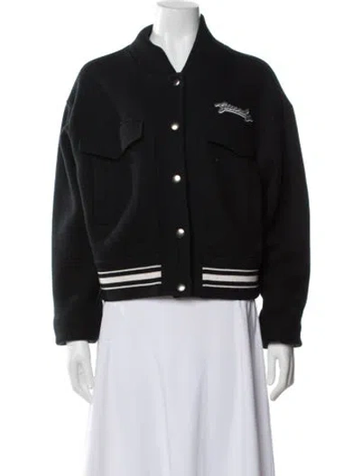 Pre-owned Givenchy Wool Bomber Jacket In Black
