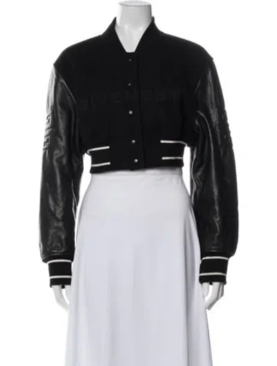 Pre-owned Givenchy Wool Bomber Jacket In Black