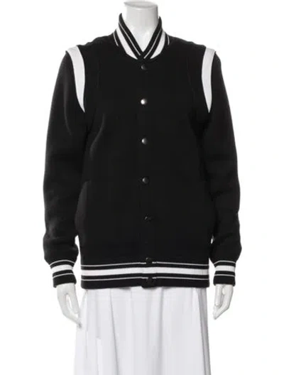 Pre-owned Givenchy Wool Bomber Jacket In Black