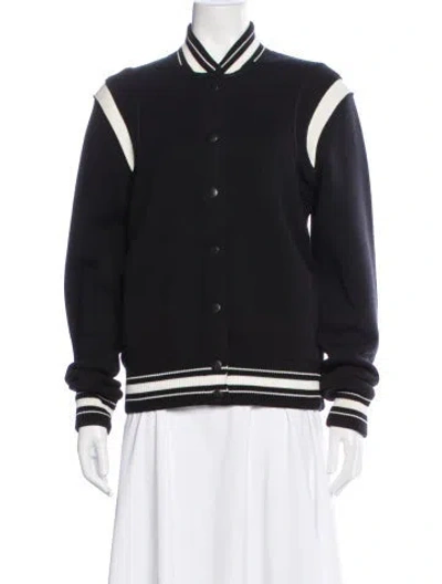 Pre-owned Givenchy Wool Bomber Jacket In Black