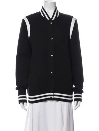 Pre-owned Givenchy Wool Bomber Jacket In Black