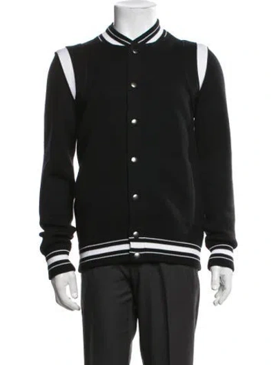 Pre-owned Givenchy Wool Bomber Jacket In Black