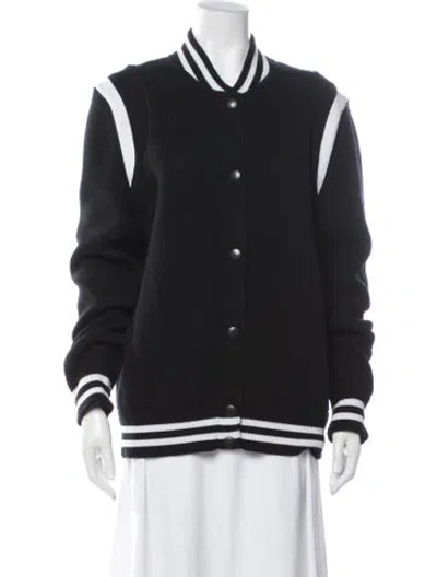 Pre-owned Givenchy Wool Bomber Jacket In Black