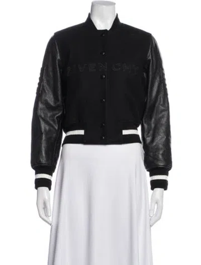 Pre-owned Givenchy Wool Bomber Jacket In Black