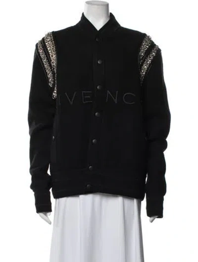 Pre-owned Givenchy Wool Bomber Jacket In Black