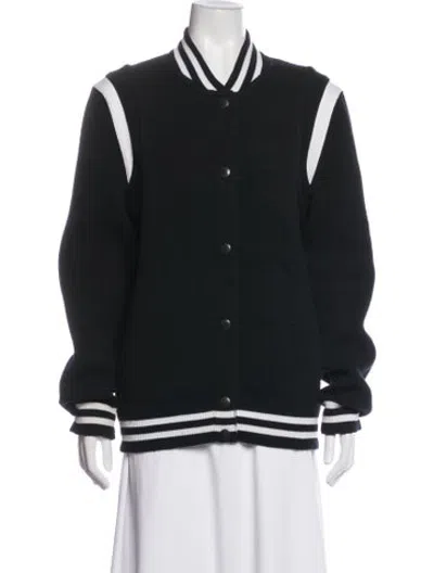 Pre-owned Givenchy Wool Bomber Jacket In Black