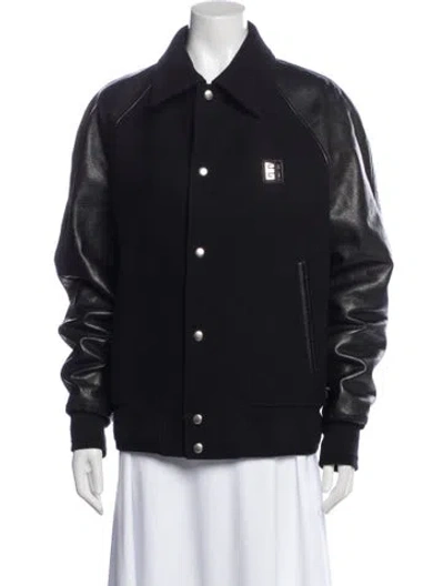 Pre-owned Givenchy Wool Bomber Jacket In Blue