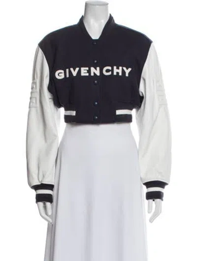 Pre-owned Givenchy Wool Bomber Jacket In Blue