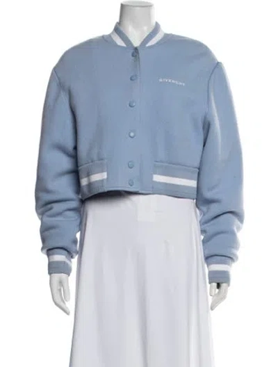 Pre-owned Givenchy Wool Bomber Jacket In Blue