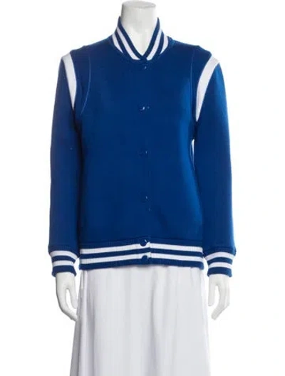 Pre-owned Givenchy Wool Bomber Jacket In Blue