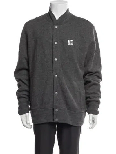 Pre-owned Givenchy Wool Bomber Jacket In Grey
