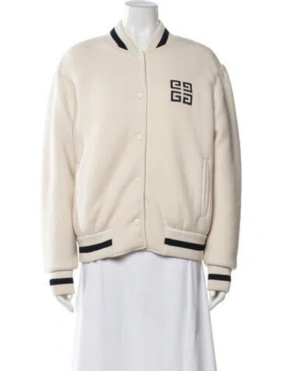 Pre-owned Givenchy Wool Bomber Jacket In Neutral