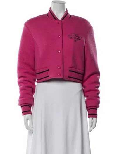 Pre-owned Givenchy Wool Bomber Jacket In Pink