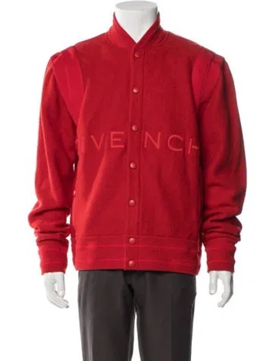Pre-owned Givenchy Wool Bomber Jacket In Red