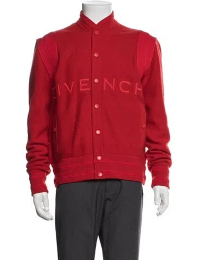 Pre-owned Givenchy Wool Bomber Jacket In Red