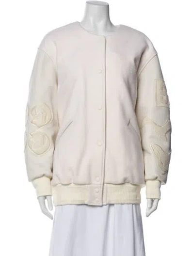 Pre-owned Givenchy Wool Bomber Jacket W/ Tags In Neutral