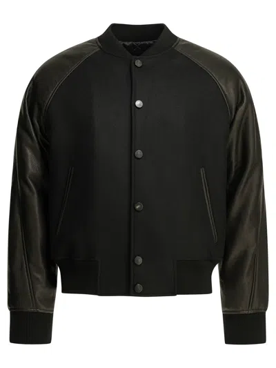 Givenchy Wool Bomber Jacket With Reverse Logo In Green