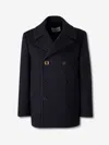Givenchy Double-breasted Coat Featuring Front Pockets In Black