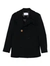 Givenchy Double-breasted Coat Featuring Front Pockets In Black
