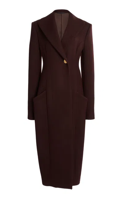 Givenchy Womens Notch-lapel Two-slip-pockets Regular-fit Wool Coat Russet Brown