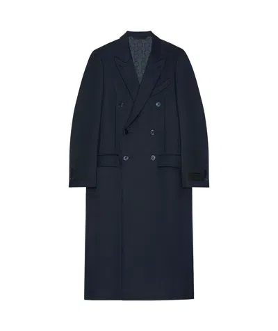 Givenchy Wool Coat In Navy Blue