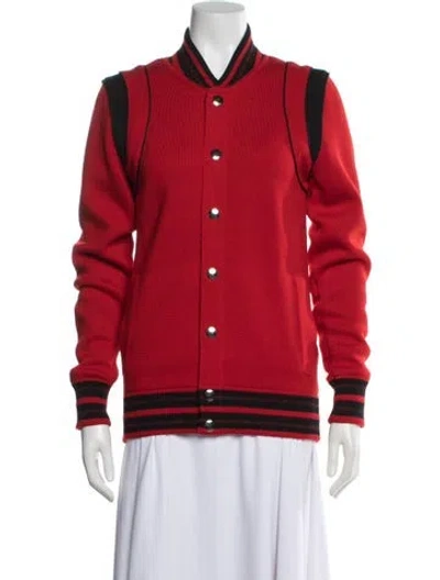 Pre-owned Givenchy Wool Colorblock Pattern Jacket In Red