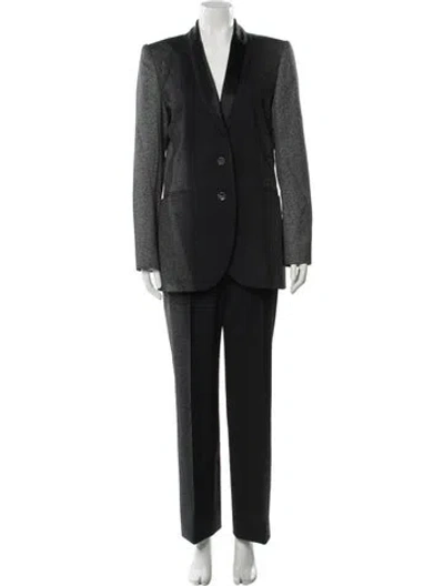 Pre-owned Givenchy Wool Colorblock Pattern Pantsuit In Gray