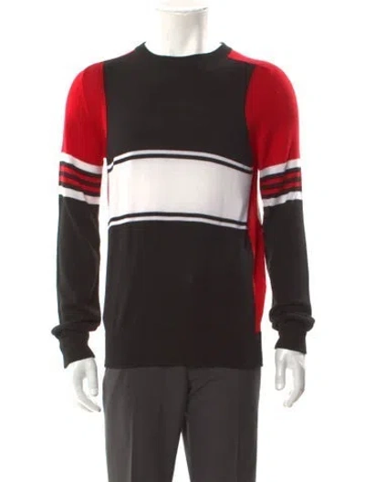 Pre-owned Givenchy Wool Colorblock Pattern Pullover In Black