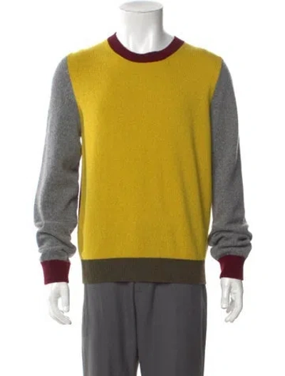 Pre-owned Givenchy Wool Colorblock Pattern Pullover In Yellow