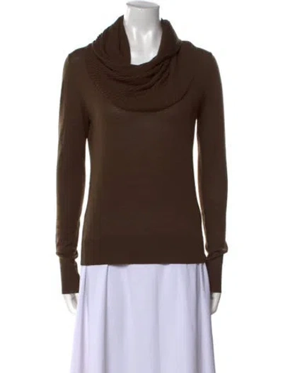 Pre-owned Givenchy Wool Cowl Neck Sweater In Brown