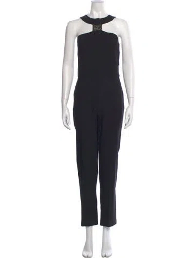 Pre-owned Givenchy Wool Crew Neck Jumpsuit In Black