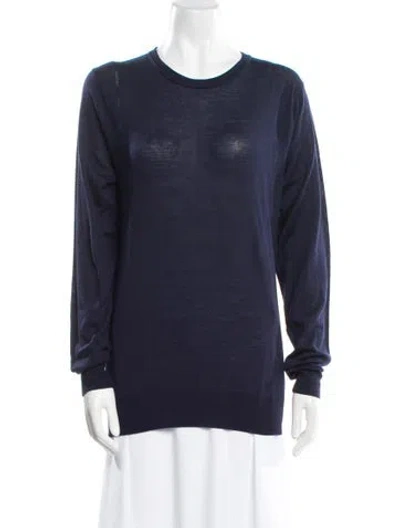 Pre-owned Givenchy Wool Crew Neck Sweater In Blue