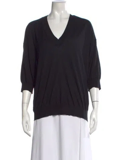 Pre-owned Givenchy Wool Crew Neck Top In Black