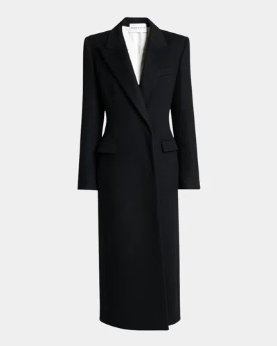 Givenchy Wool Double-breasted Cinched Coat In Black