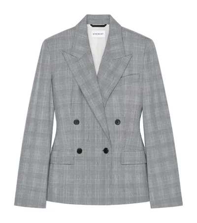 Givenchy Wool Double-breasted Blazer In Gray