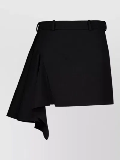 Givenchy Wool Draped Asymmetric Mini Skirt In Multi