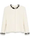 Givenchy Tweed Short Jacket With Beaded Trim
