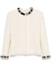 Givenchy Tweed Short Jacket With Beaded Trim